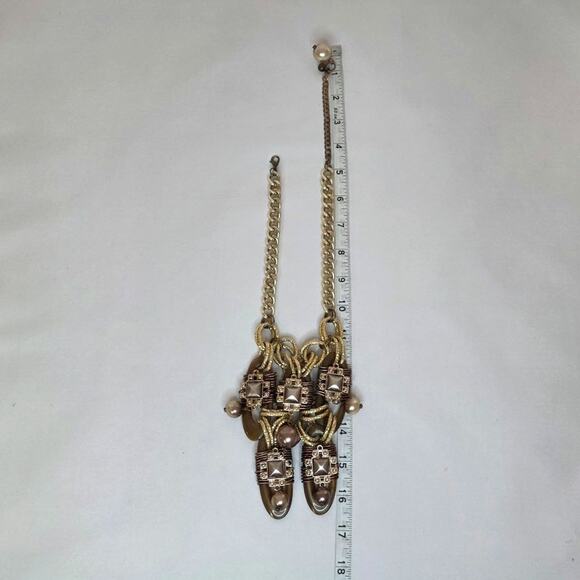 Extremely RARE Vintage Gold-Toned Bold Design Necklace 16" L - Picture 4 of 5